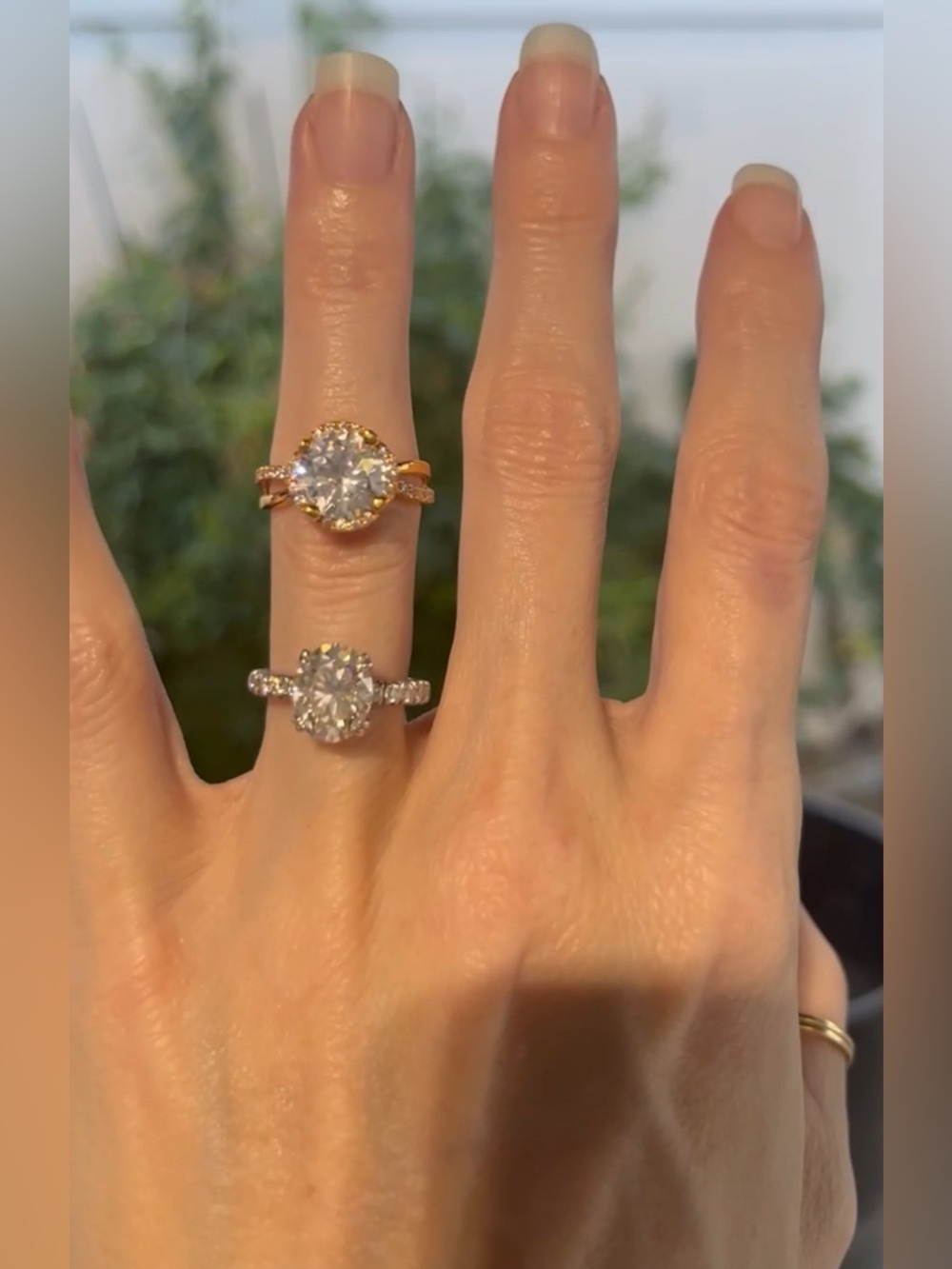 18K Gold Filled 4CT Round AAA CZ Hidden Halo Ring | Pavé Split Shank Size 6 NWOT - Picture 11 of 11